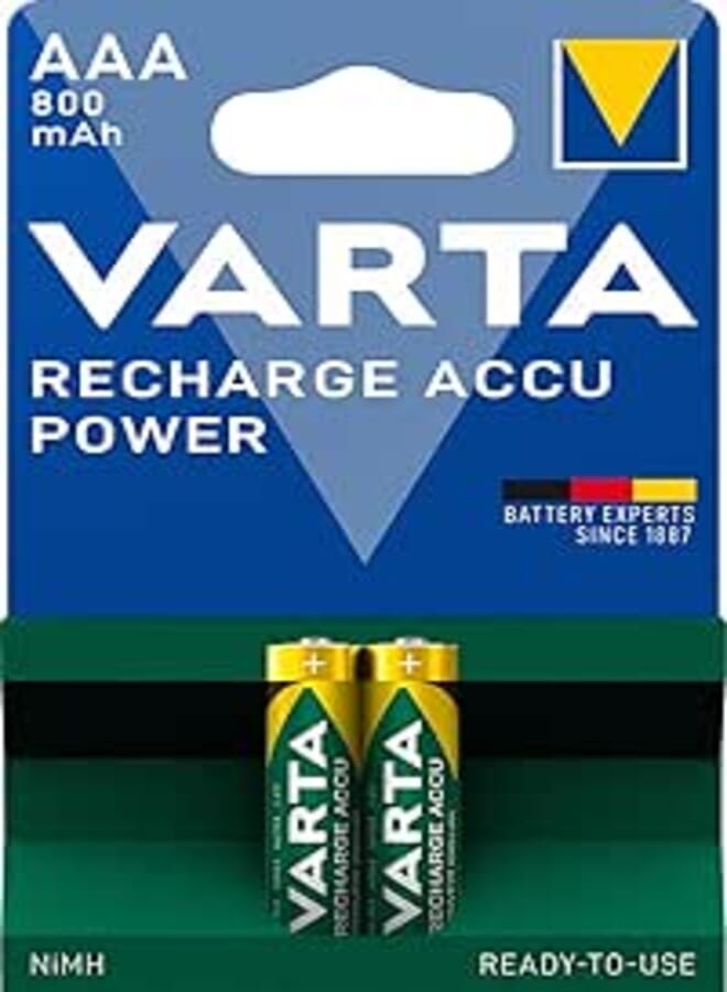 Varta nimh blist"longlife accu micro (aaa/hr03 1.2 volt 800 mah, pack of 2